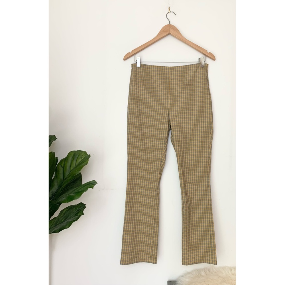 Sunday Best Tan Plaid High-Rise Pants - Picture 2 of 6